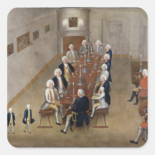 Der rauchende Rat von Frederick William I Quadratischer Aufkleber