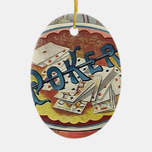 Der rauchende spielende Raum der Vintagen Keramik Ornament