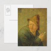 Der Raucher, 1640 Postkarte (Vorne/Hinten)