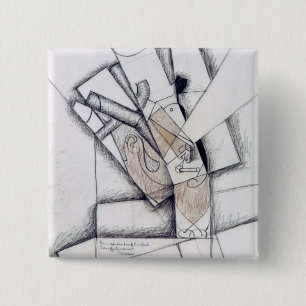 Der Raucher, 1912 (Holzkohle u. Rotkreide auf Button