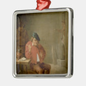 Der Raucher Silbernes Ornament (Links)