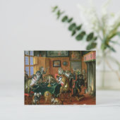 Der Rauchsaal mit Affen Postkarte (Stehend Vorderseite)