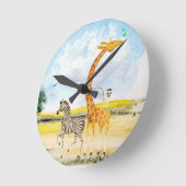 Der Raumschöner Zebra-GiraffeLemur der Kinder Runde Wanduhr (Winkel)