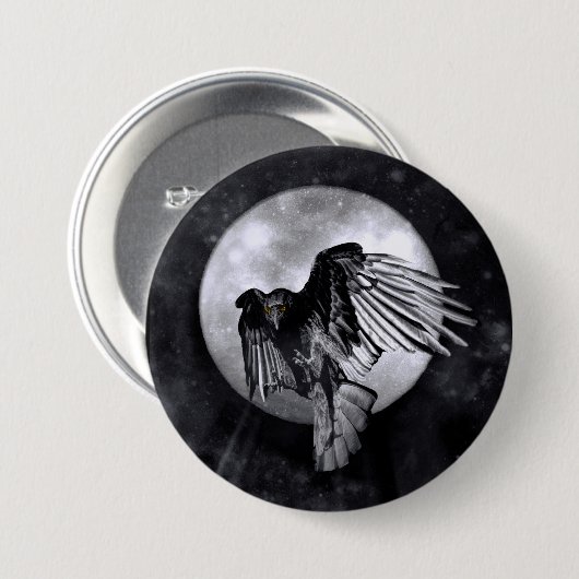 Der Raven oder die Crow Button (Vorne & Hinten)
