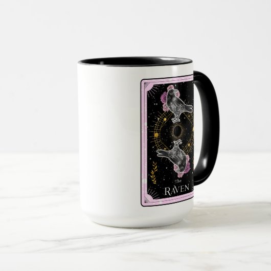 Der Raven Tarot Card Celestial Moon Pink Black Tasse (VorderseiteRechts)