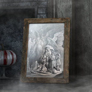 Der Raven von Gustave Dore Gravur Seidenpapier