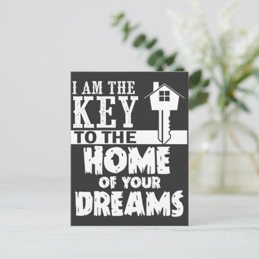 Der Realtor-Designschlüssel für die Zuhause Ihres Postkarte (Stehend Vorderseite)