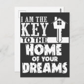Der Realtor-Designschlüssel für die Zuhause Ihres Postkarte (Vorne/Hinten)