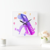 "Der Rechner-Träger" Quadratische Wanduhr (Zuhause)