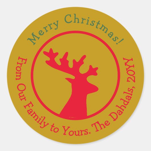 Der Red Green Gold Head des Weihnachtsmeisters wir Runder Aufkleber (Vorderseite)