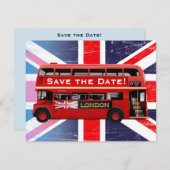 Der Red London Doppeldecker Bus Einladung (Vorne/Hinten)