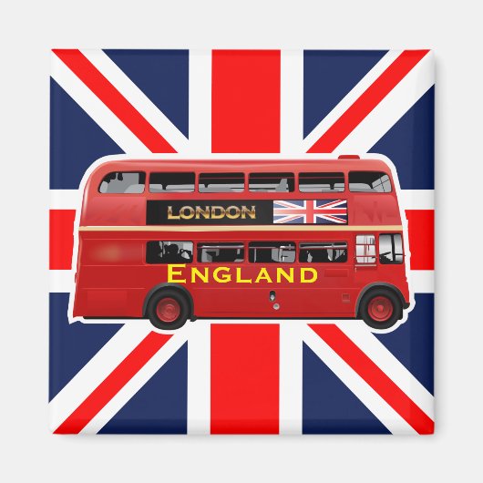 Der Red London Double Decker Bus Magnet (Vorne)