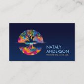 Der Reflektionsbaum des Lebens - Farbenreich Visitenkarte (Vorderseite)