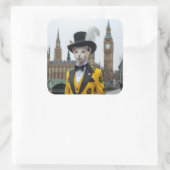 Der Regal Sphynx in seinem verblüffenden Anzug im Quadratischer Aufkleber (Tasche)