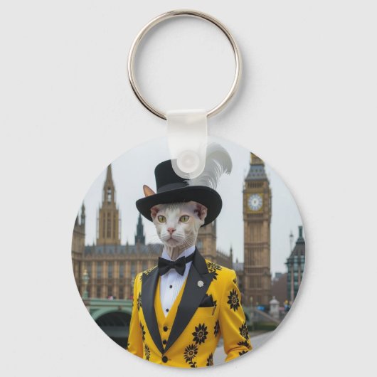 Der Regal Sphynx in seinem verblüffenden Anzug im Schlüsselanhänger (Vorderseite)