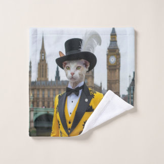 Der Regal Sphynx in seinem verblüffenden Anzug im  Waschlappen
