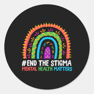 Der Regenbogen beendet das Stigma Mental Health Ma Runder Aufkleber