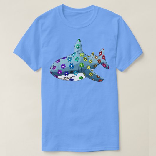 Der Regenbogen Blauer Hai T-Shirt (Design vorne)