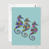 Der Regenbogen des Seepferds Postkarte (Vorne/Hinten)