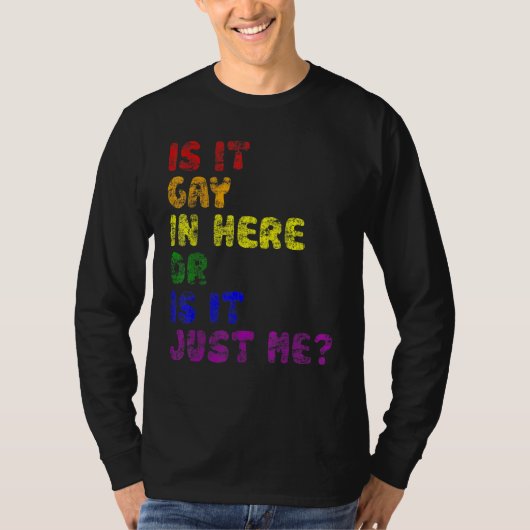 Der Regenbogen ist hier schwul oder ist er nur ein T-Shirt (Vorderseite)