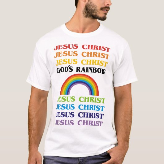 Der Regenbogen-Jesus Christus des Gottes T-Shirt (Vorderseite)