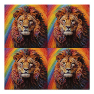 der Regenbogen-Löwe Poster