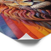 der Regenbogen-Löwe Poster (Ecke)