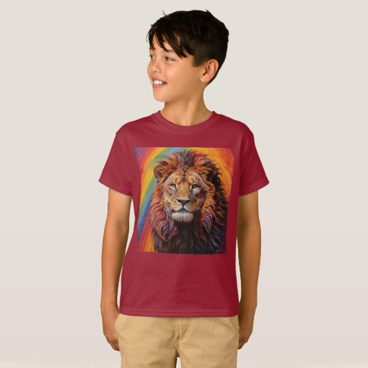der Regenbogen-Löwe T-Shirt (Vorne ganz)