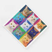 der Regenbogen von Katzen Serviette (Ecke)