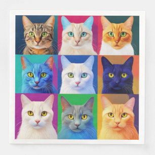 der Regenbogen von Katzen Serviette