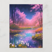 Der Regenbogenfarbene Sumpf im verzauberten Wald Postkarte (Vorderseite)