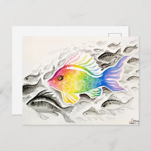 Der Regenbogenfisch Postkarte (Vorne/Hinten)