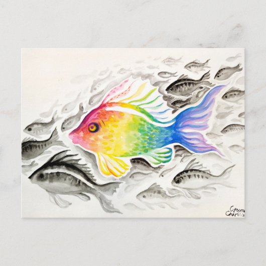 Der Regenbogenfisch Postkarte (Vorderseite)