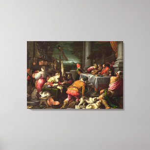 Der reiche Mann und der Lazarus, 1590-95 Leinwanddruck