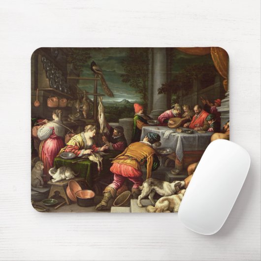 Der reiche Mann und der Lazarus, 1590-95 Mousepad (Mit Mouse)