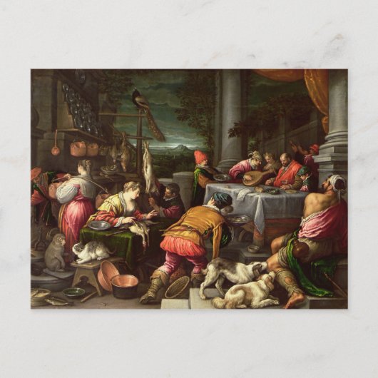 Der reiche Mann und Lazarus, 1590-1595 Postkarte (Vorderseite)