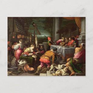 Der reiche Mann und Lazarus, 1590-1595 Postkarte