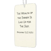 Der Reichtum des Siegers ist für die Gerechten auf Autolufterfrischer (Links)