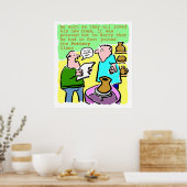 Der reife Schüler liest ein Gedicht in der Töpferk Poster (Küche)