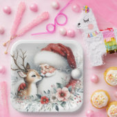 Der Reindeer Kiss des Weihnachtsmanns Pappteller (Party)