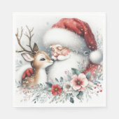 Der Reindeer Kiss des Weihnachtsmanns Serviette (Vorderseite)