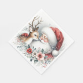 Der Reindeer Kiss des Weihnachtsmanns Serviette (Ecke)