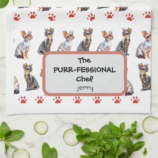 "Der reine Koch" Cat Lover Custom Geschirrtuch (Gefaltet)