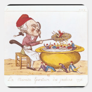 Der Reinigungs-Topf des Jacobins, 1793 Quadratischer Aufkleber
