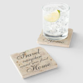 Der Reise Steinfliese überall Steinuntersetzer (Seitenansicht)