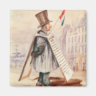Der Reklametafel-Mann, Boulevard du Temple, 1839 Magnet