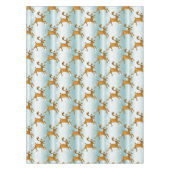 Der Rentier des Weihnachtsmanns läuft an Eisweihna Tischdecke (Vorderseite)