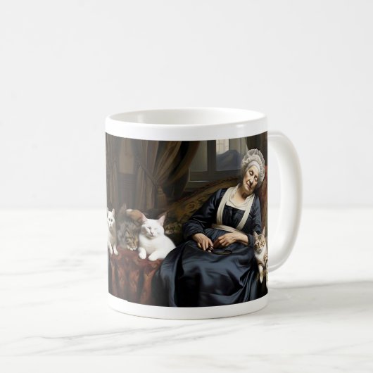 " DER REPOSE DER KATZLADY " KAFFEETASSE (VorderseiteRechts)