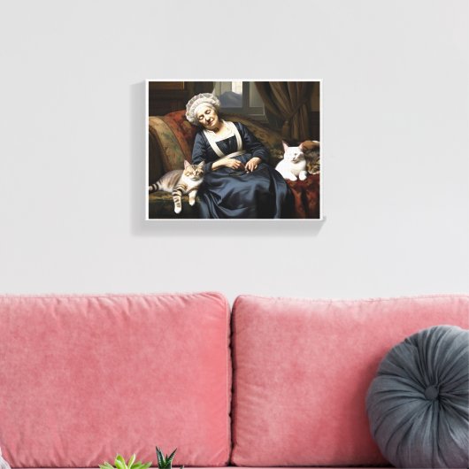 " DER REPOSE DER KATZLADY " LEINWANDDRUCK (Insitu (Wohnzimmer))