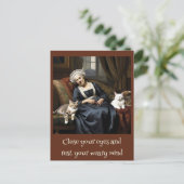 " DER REPOSE DER KATZLADY " POSTKARTE (Stehend Vorderseite)